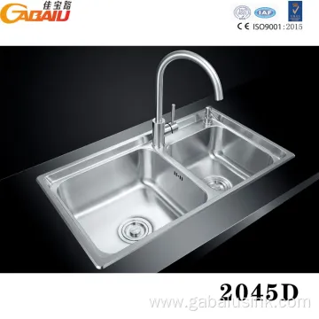 Kitchen Stainless Pressed Two Bowl Kitchen Sink